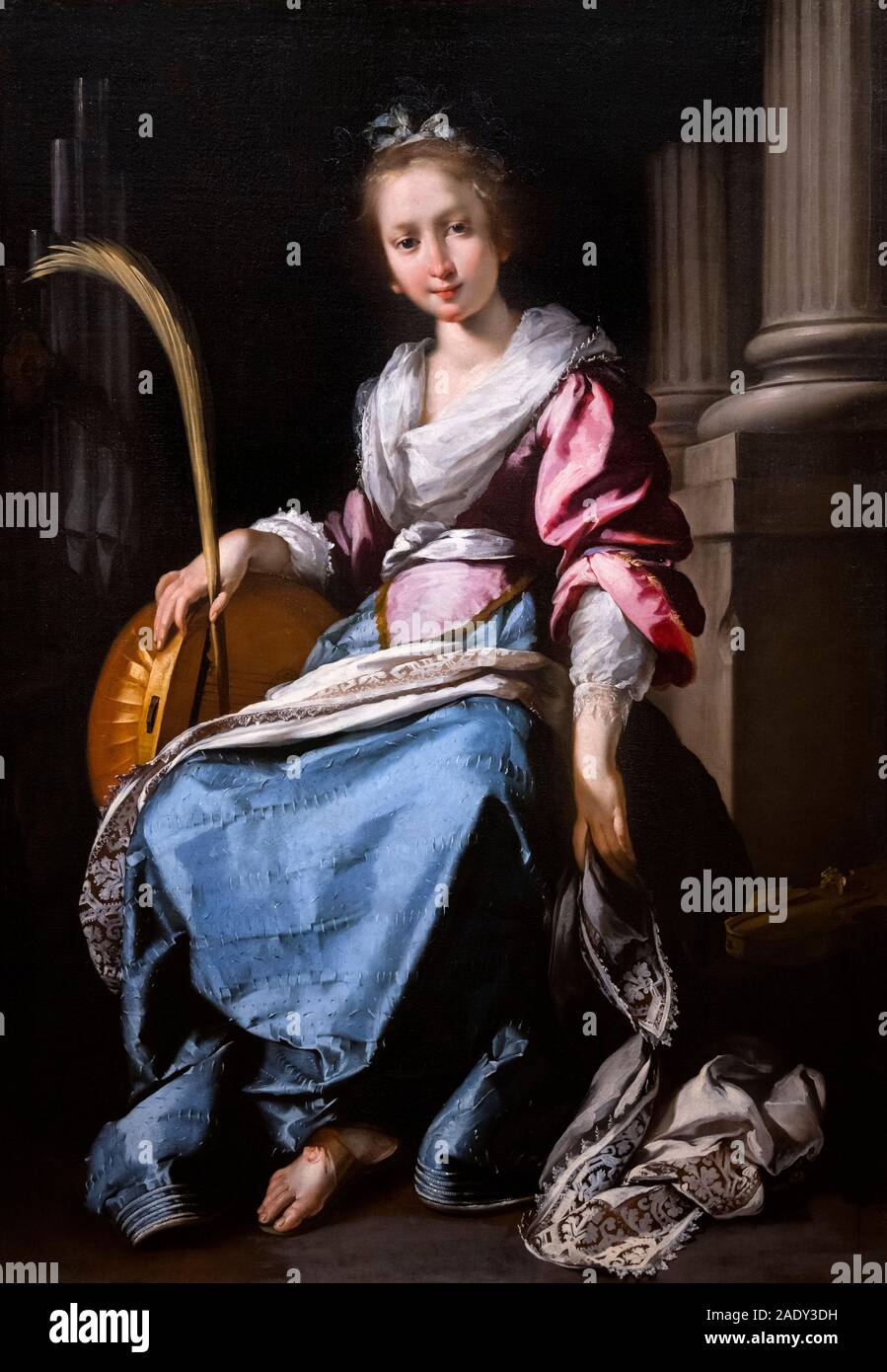 Santa Cecilia. Santa Cecilia di Bernardo Strozzi (c.1581-1644), olio su tela, c.1620-25 Foto Stock