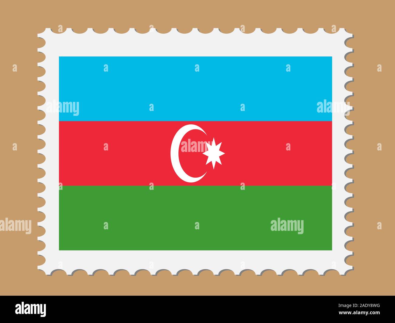 Timbro postale con l'Azerbaigian bandiera illustrazione vettoriale EPS 10. Illustrazione Vettoriale