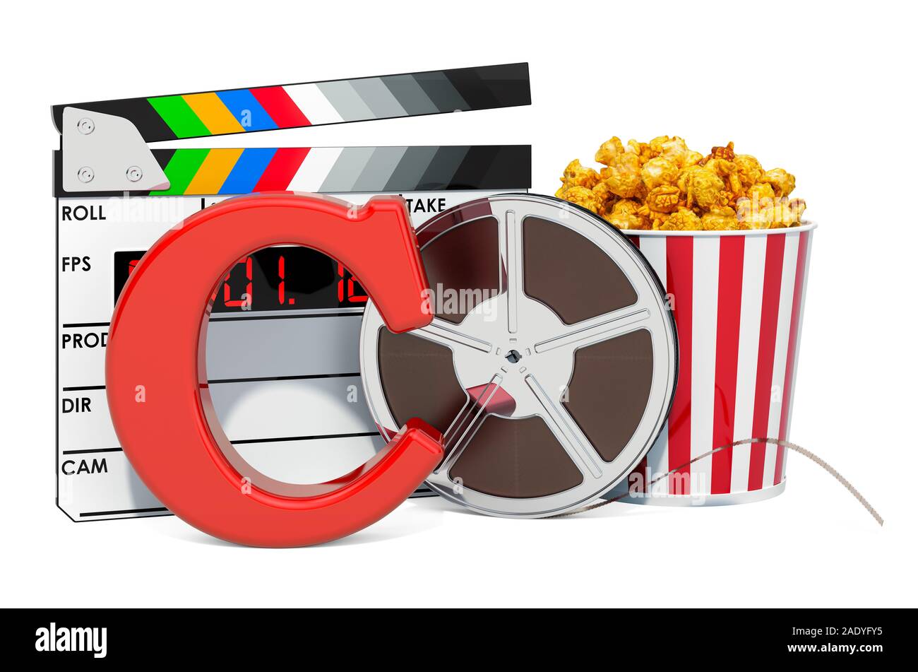 C classifica filmato il concetto di sistema. 3D rendering isolati su sfondo bianco Foto Stock