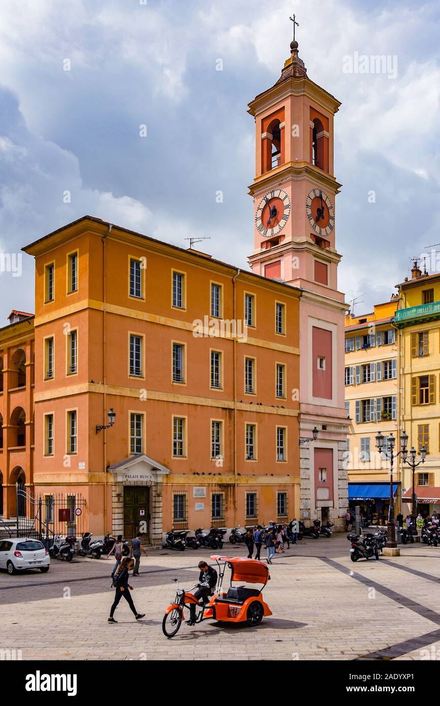 Torre dell Orologio a PALAZZO RUSCA Foto Stock