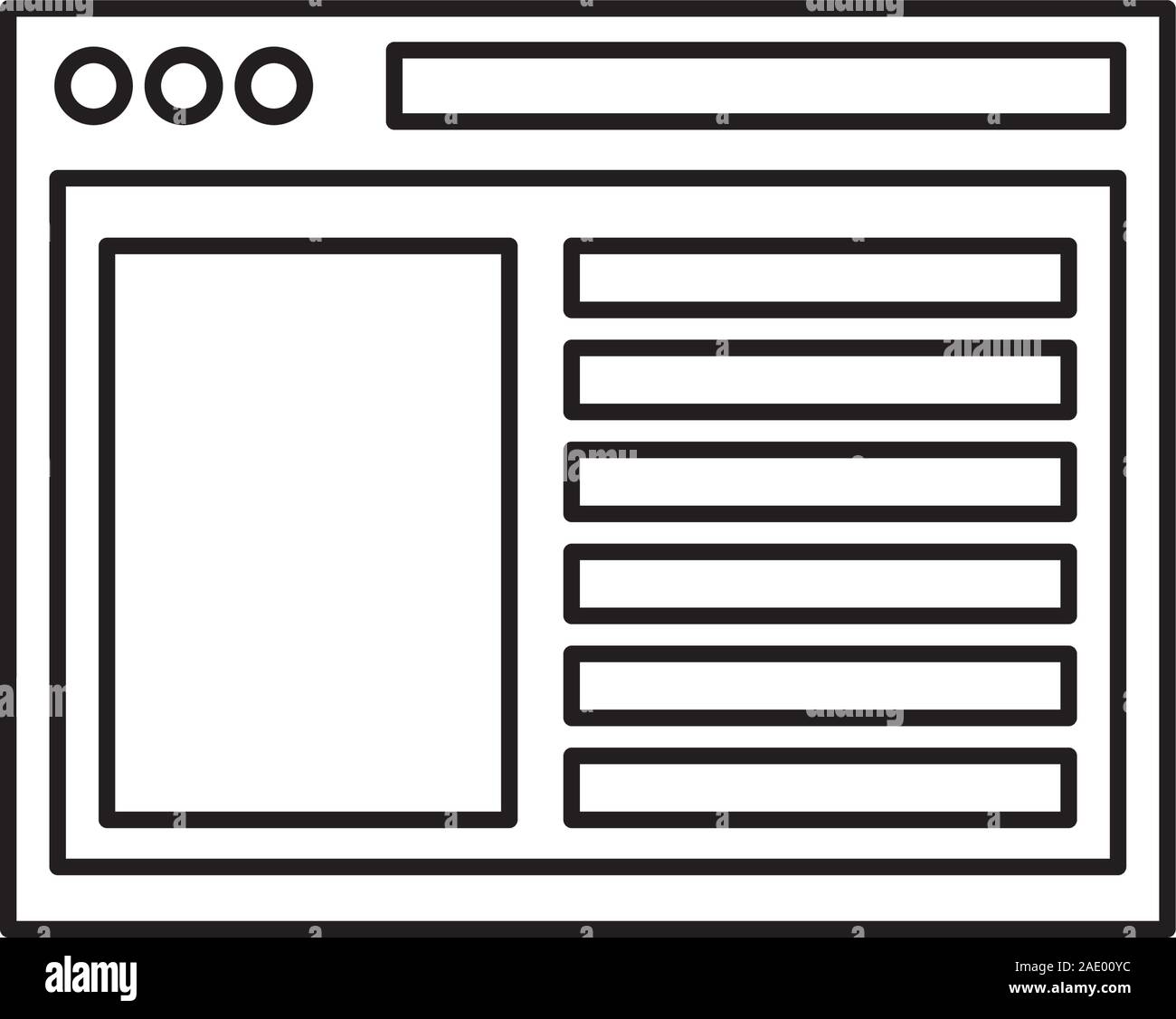 Pagina web del modello di finestra icona isolato Illustrazione Vettoriale