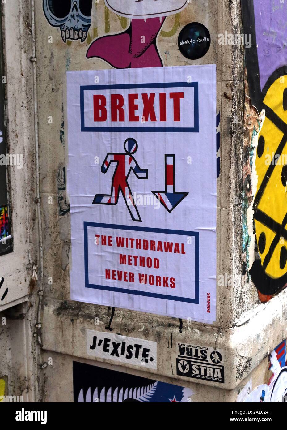 Brexit, il metodo di ritiro, mai funziona, Brick Lane, East End, Londra, Inghilterra, Regno Unito, E1 Foto Stock
