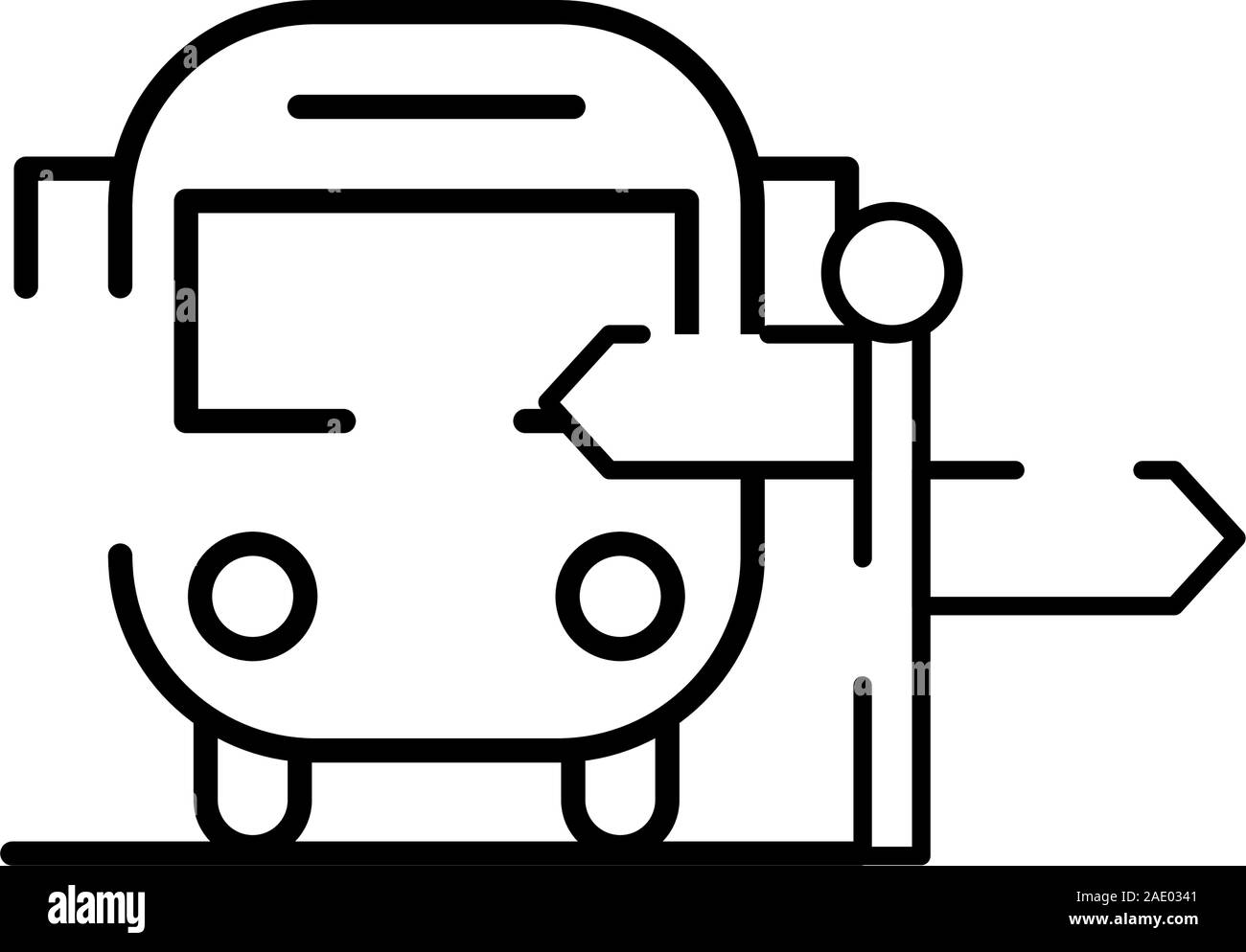 Trasporto pubblico icona isolato Illustrazione Vettoriale