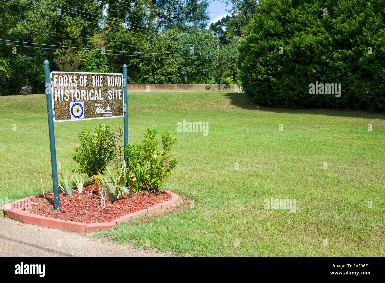 Le forche di strada sito storico Natchez situato all'estremità meridionale della Natchez Trace è la più antica città sul fiume Mississippi Foto Stock