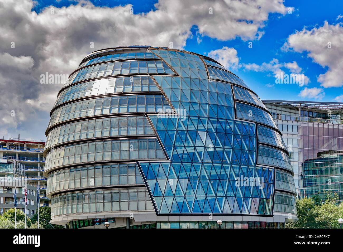 Municipio di Londra dal Tamigi, London, Regno Unito Foto Stock