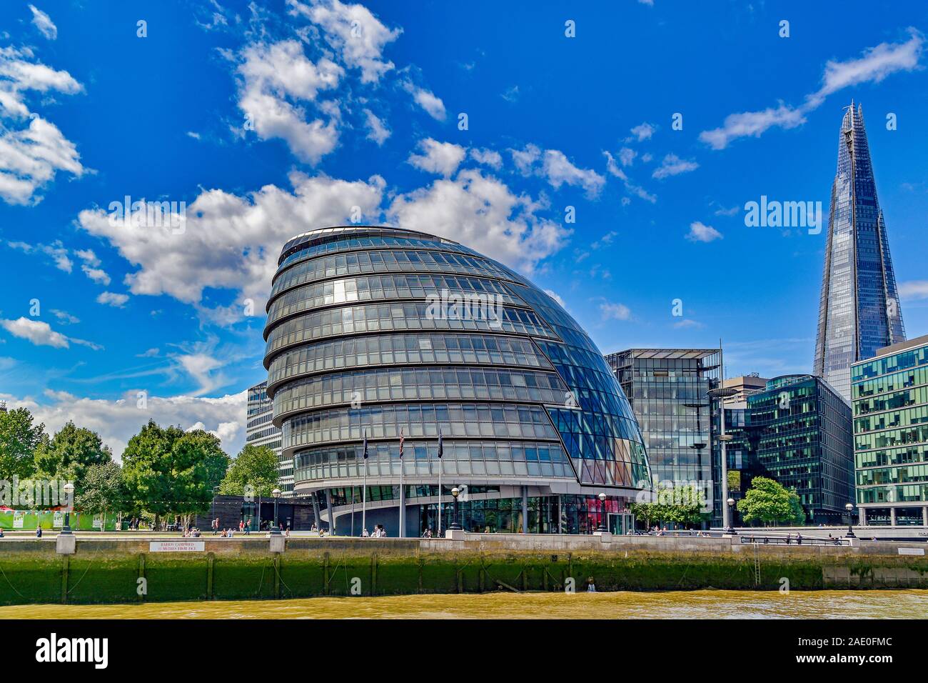 Municipio di Londra dal Tamigi, London, Regno Unito Foto Stock