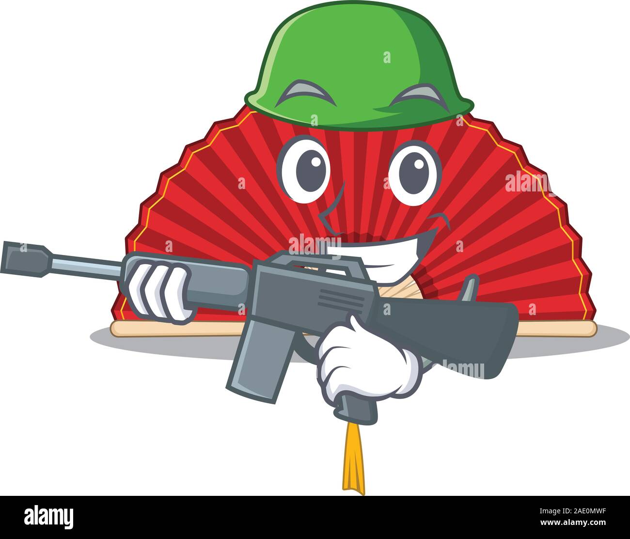 Un cartone animato in stile cinese di piegatura esercito della ventola con  la mitragliatrice Immagine e Vettoriale - Alamy