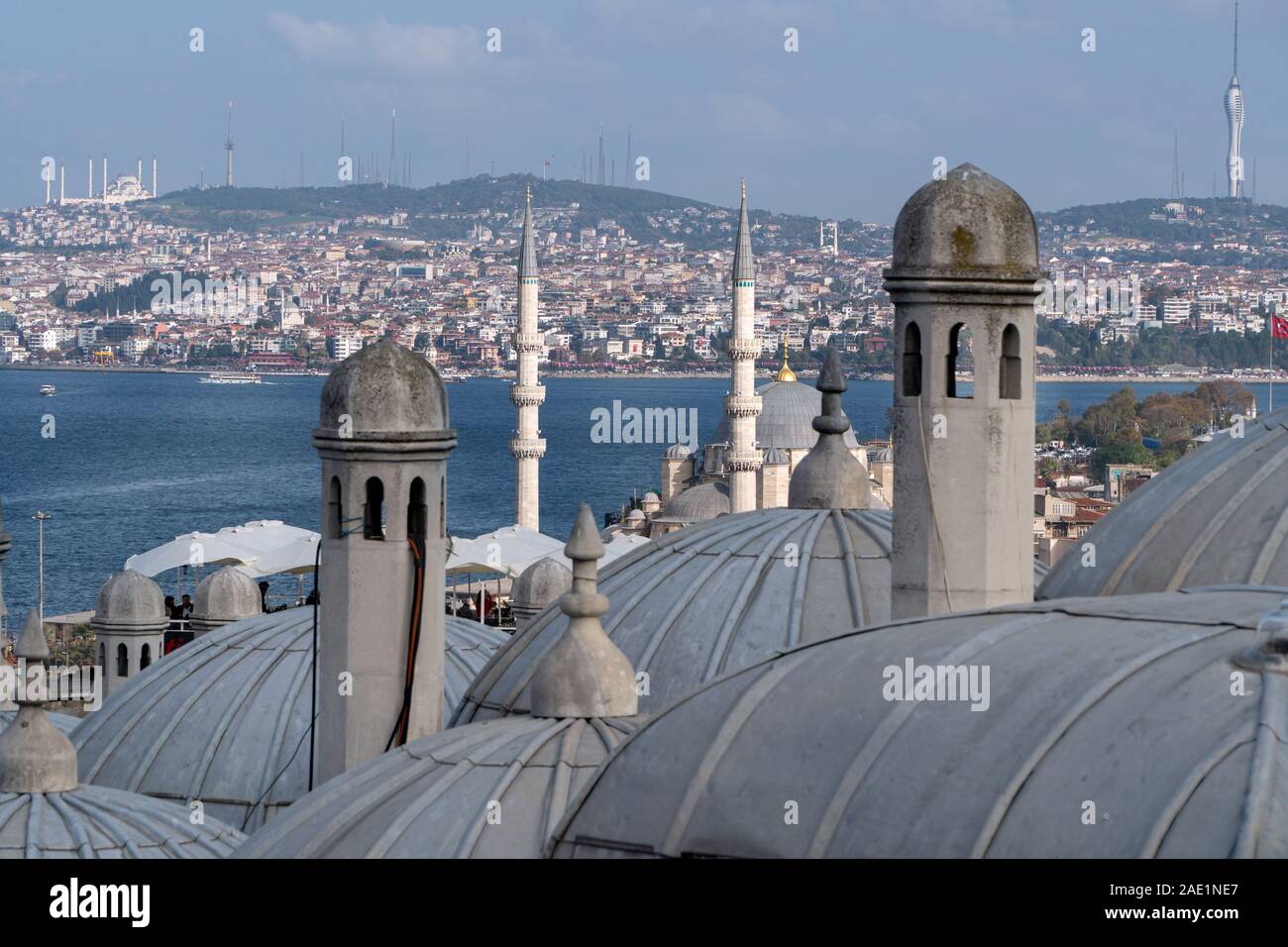Bellissima vista sul Bosforo da Istanbul, Turchia. Foto Stock