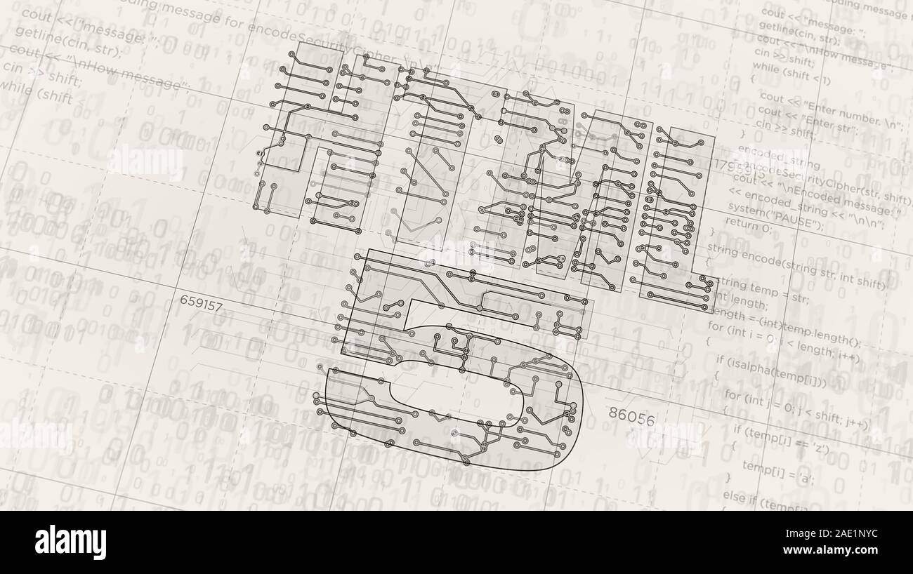 5g mobile il progetto di rete di creare. Concetto astratto di IOT, telefono, collegamento e la tecnologia di comunicazione 3d'illustrazione. Disegno schema digitale li Foto Stock