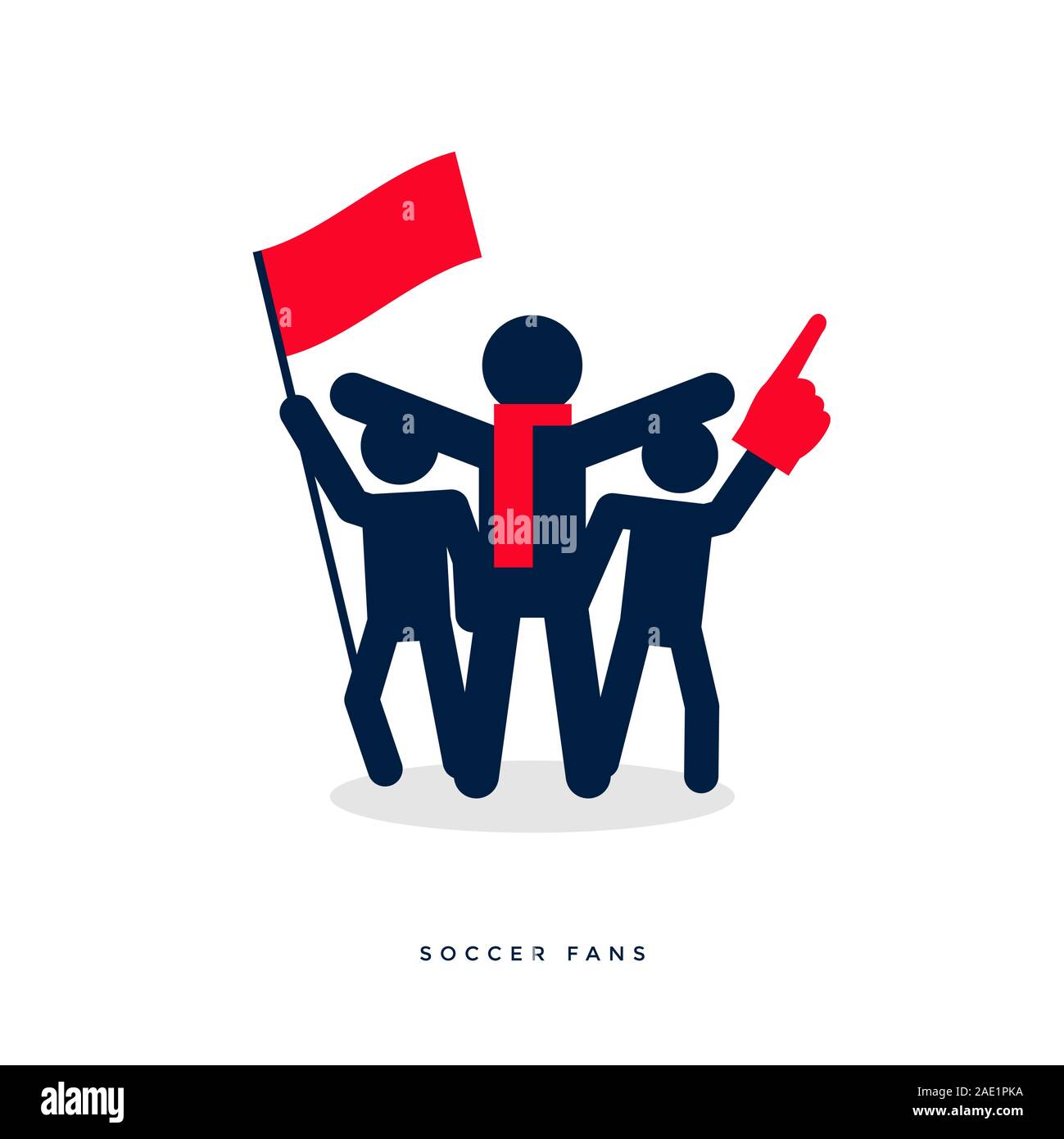 Stick figure di sportivi appassionati di team. Illustrazione Vettoriale