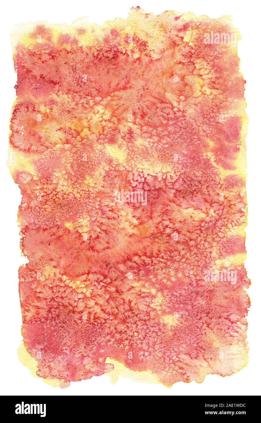 Rosso e giallo sfondo acquerello isolati su sfondo bianco Foto Stock