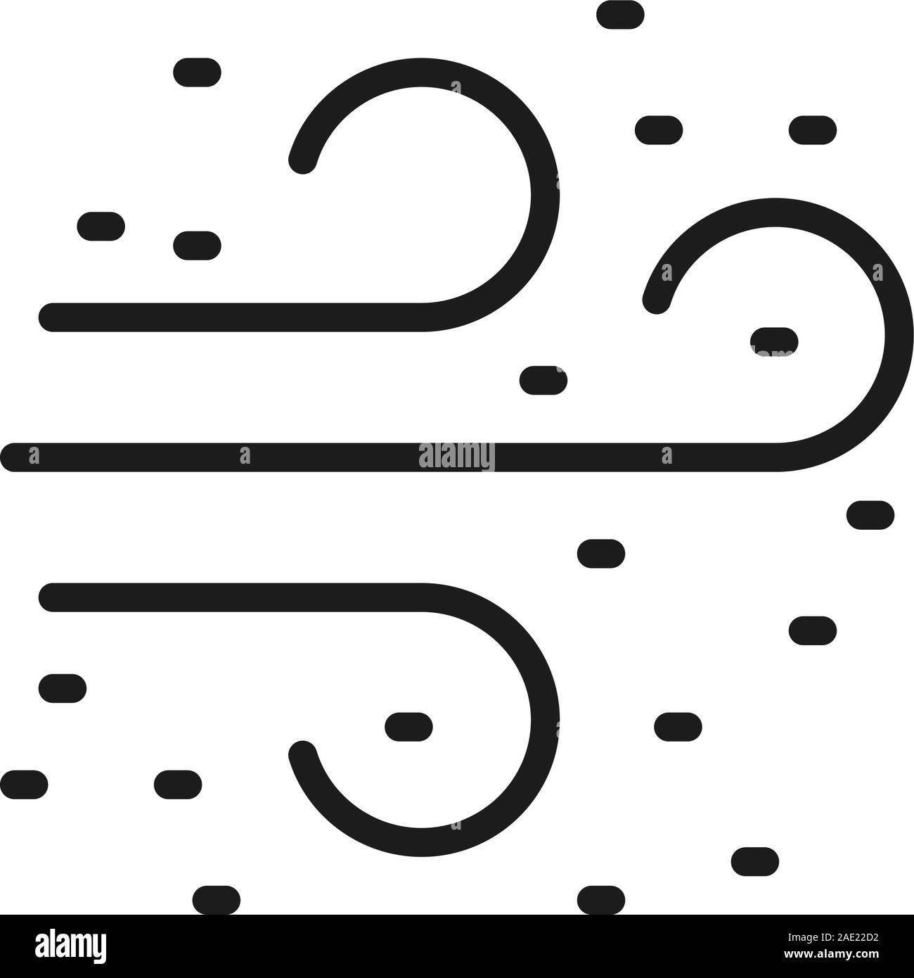 L'odore, l'inquinamento atmosferico piatta linea colore icona. Isolato su sfondo bianco Illustrazione Vettoriale