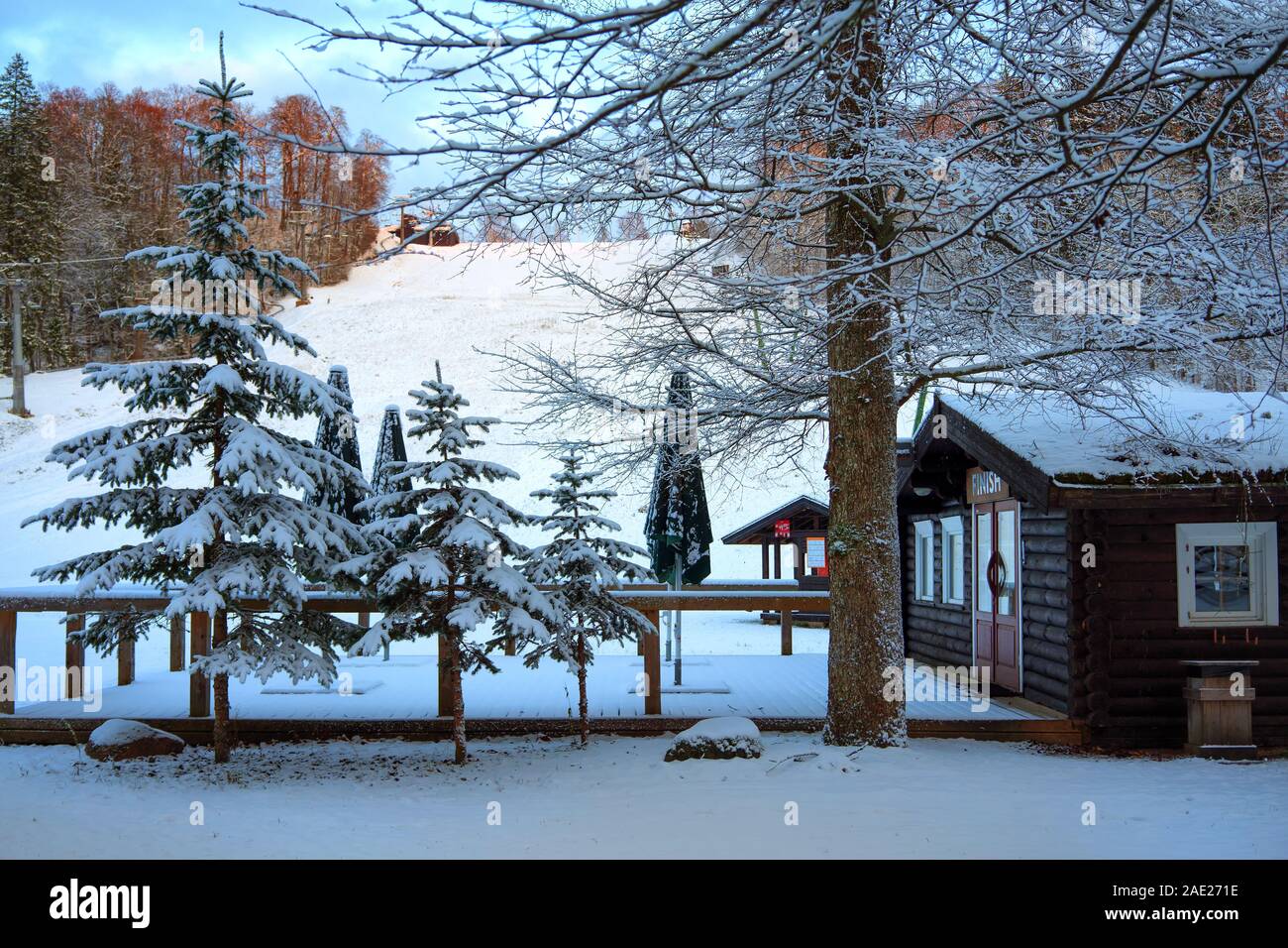 Un luogo per l'inverno attivo vacanze in Sigulda Foto Stock