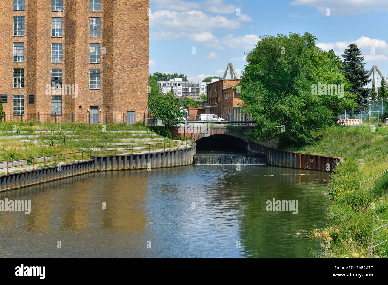 Mündung der Panke im Vorbecken Nordhafen, nel quartiere Mitte di Berlino, Deutschland Foto Stock