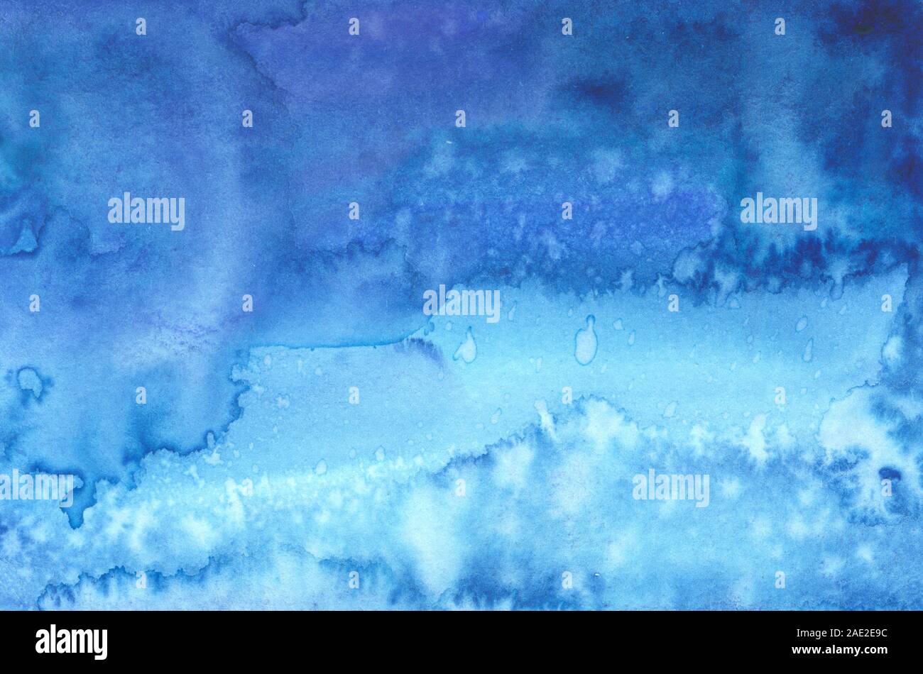 Bella blu acquerello texture con sfumature chiare e scure Foto Stock