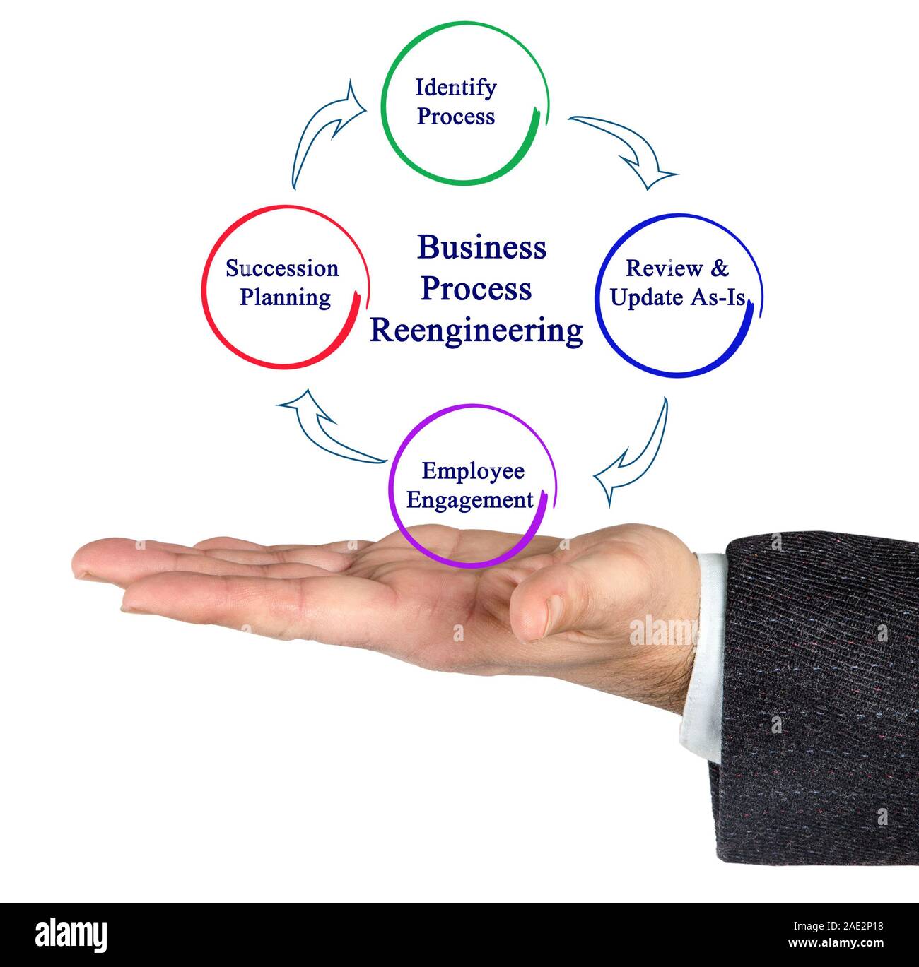 Il Business Process Reengineering Cycle Foto Stock