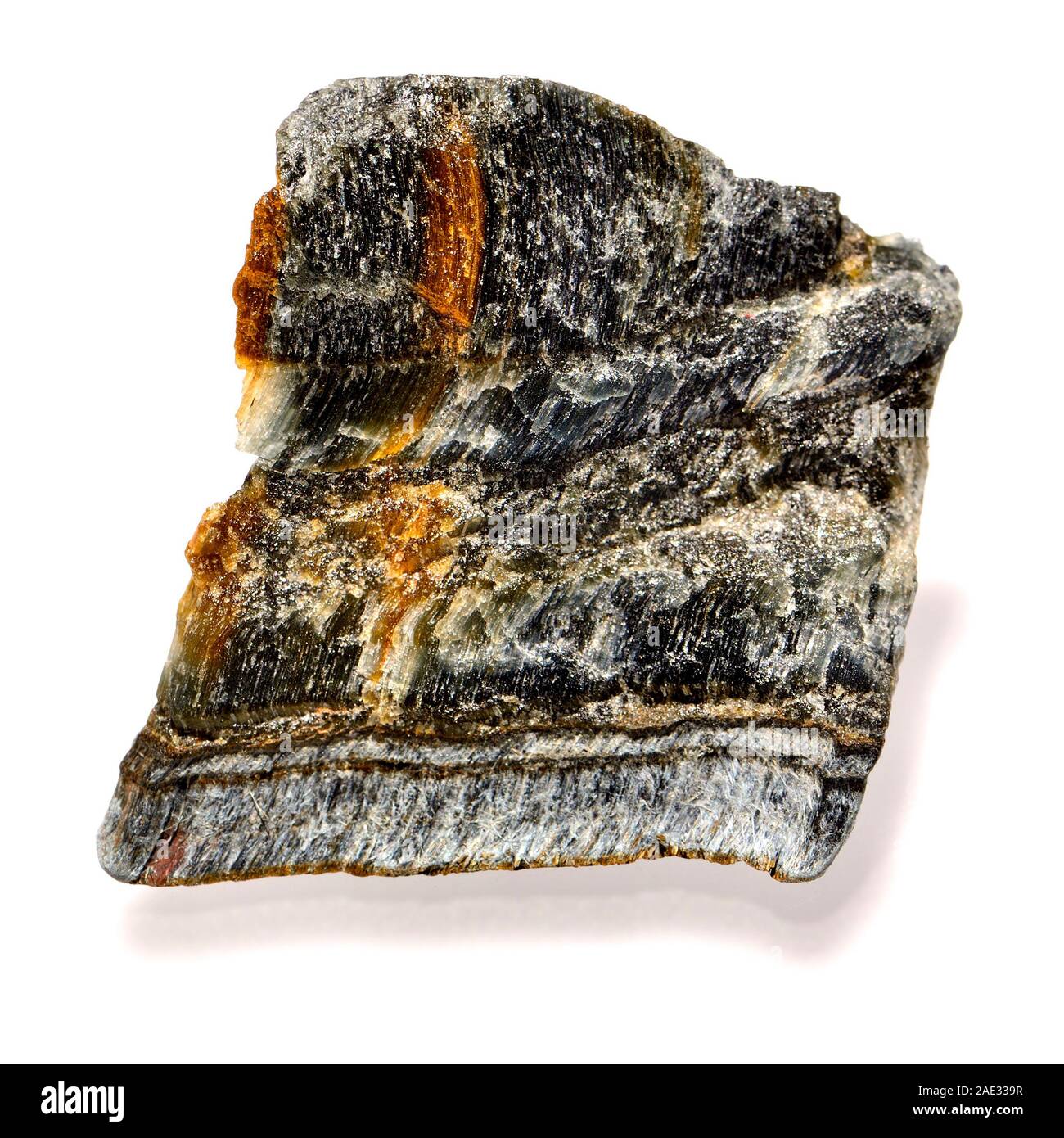 Hawk's Eye - chatoyant quarzo (grigio blu a forma di occhio di tigre) Foto Stock