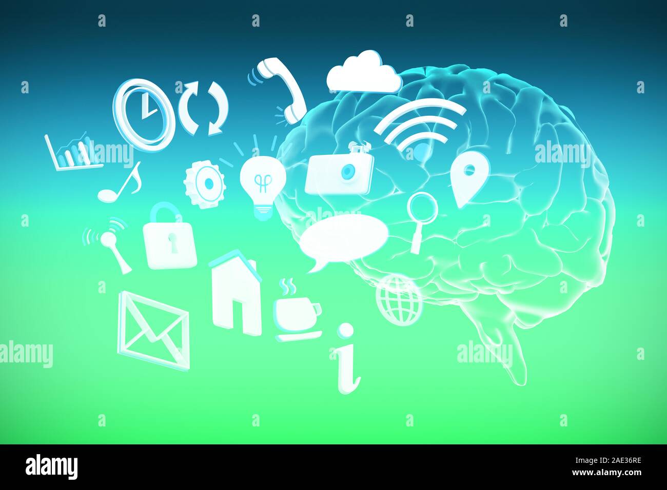 Immagine composita delle varie icone di internet Foto Stock