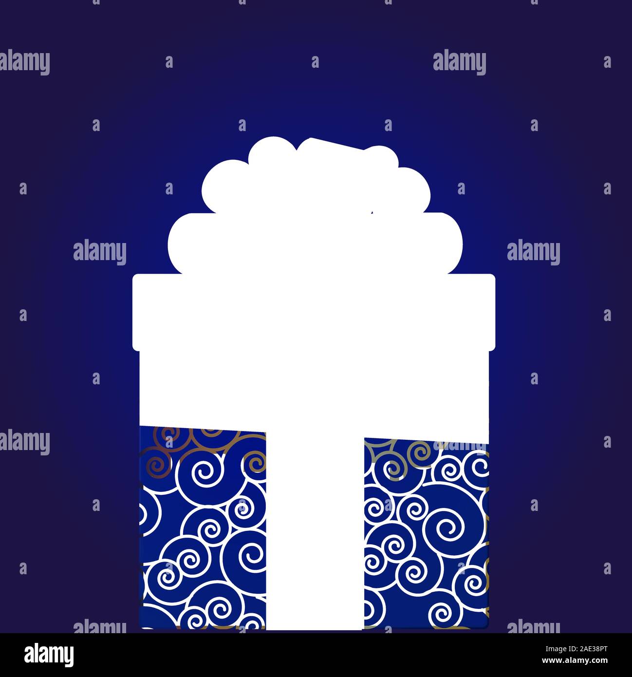 Natale bift scatola con nastro dorato Illustrazione Vettoriale