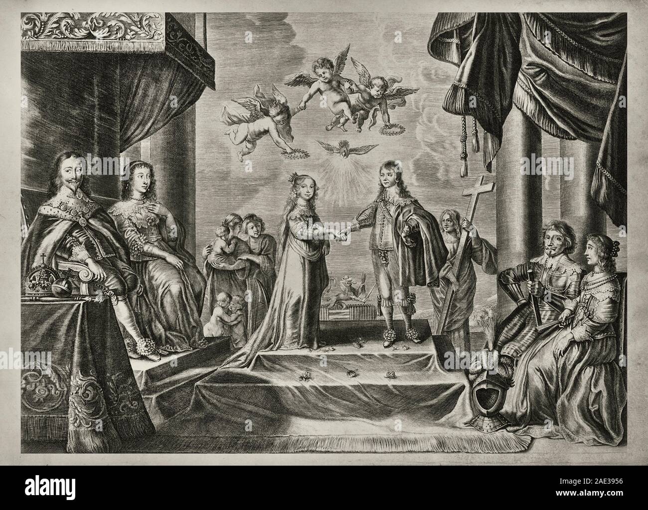 Incisione di Guglielmo II (1792 - 1849), Re dei Paesi Bassi, il Granduca del Lussemburgo. Foto Stock