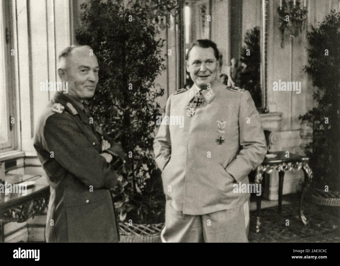 Il dittatore rumeno Ion Antonescu e Terzo Reich Reichsmarsher Hermann Göring durante un incontro presso il Palazzo del Belvedere di Vienna. Le informazioni relative alle foto Foto Stock