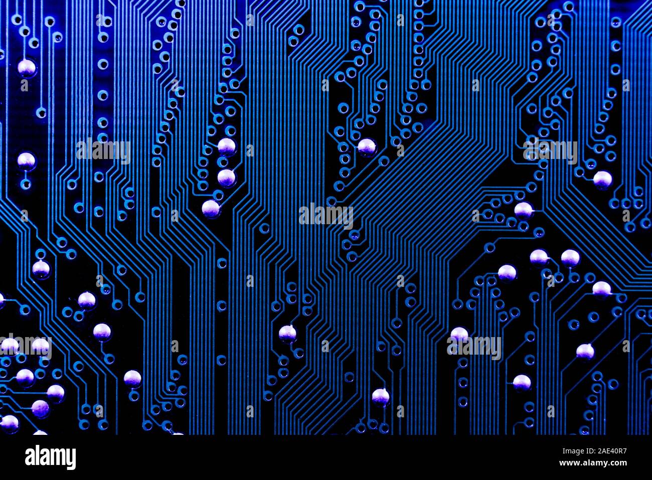 Blue abstract scheda di circuito elettronico texture di sfondo Foto Stock