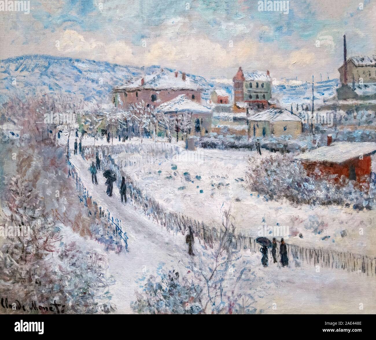 Effetto neve a Argenteuil da Claude Monet (1840-1926), olio su tela, 1875 Foto Stock