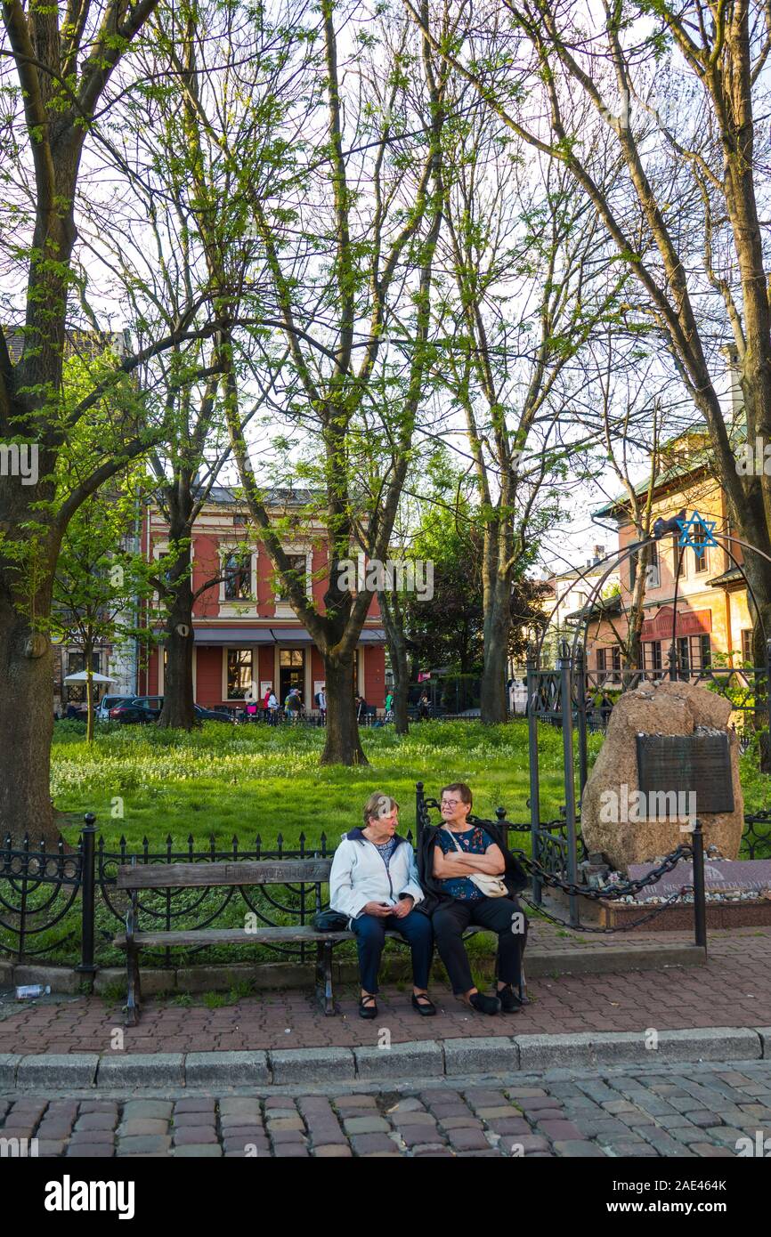 Area sinagoga dal quartiere ebraico di Kazimierz Cracovia Polonia Unione europea Europa orientale Città Foto Stock