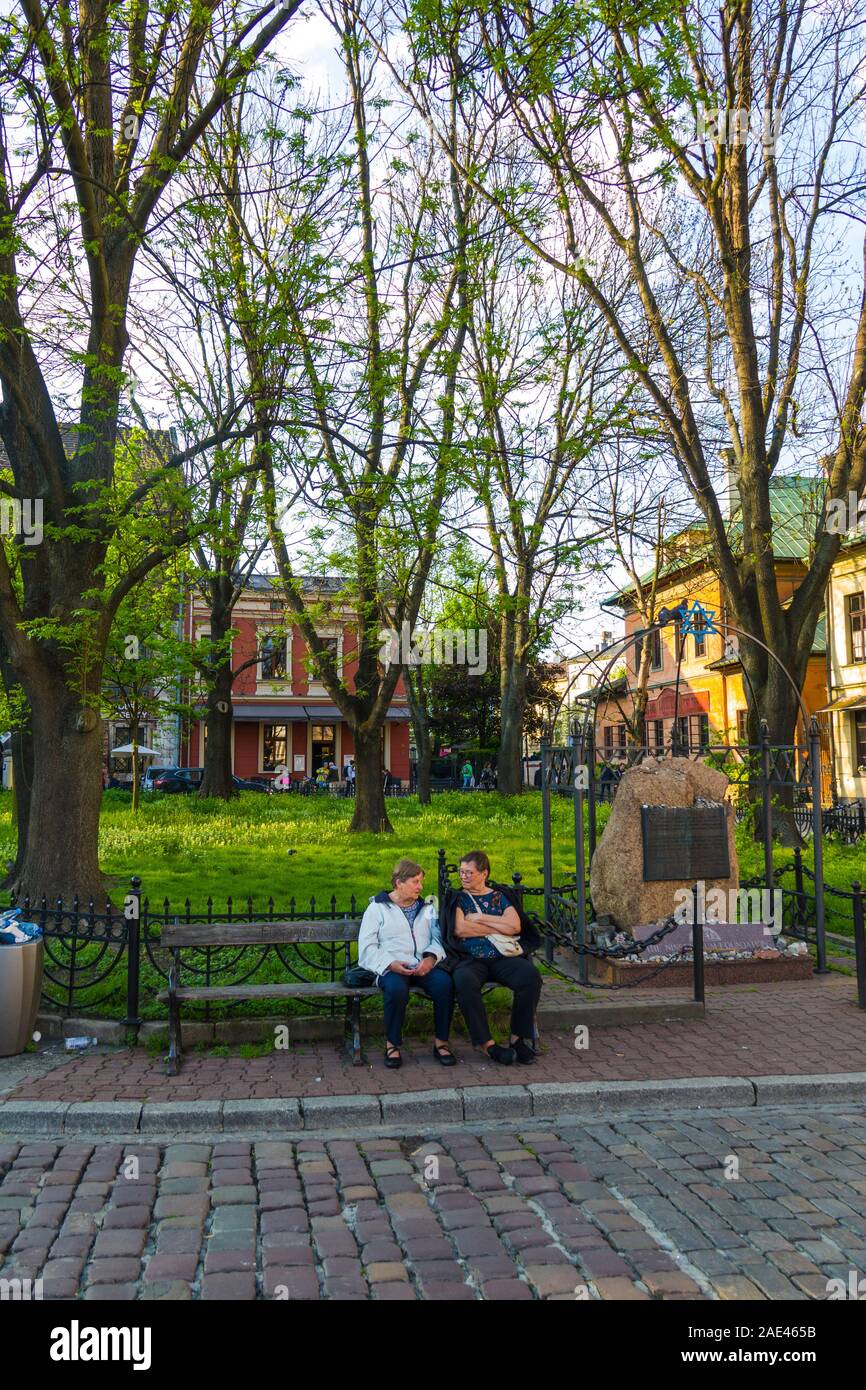 Area sinagoga dal quartiere ebraico di Kazimierz Cracovia Polonia Unione europea Europa orientale Città Foto Stock