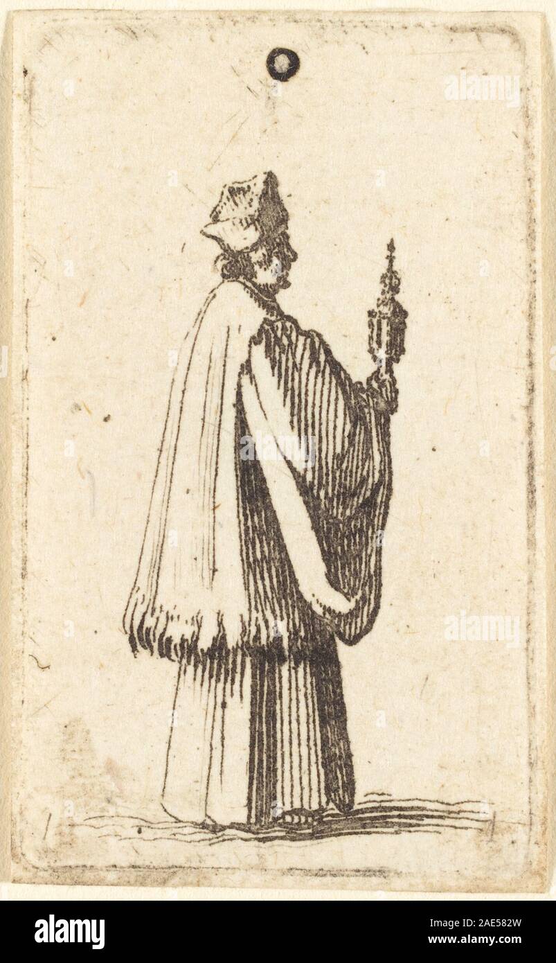 Il sacerdote che porta il Santissimo Sacramento dell Eucaristia Abraham Bosse o Jacques Callot, Sacerdote che porta il Santissimo Sacramento dell Eucaristia Foto Stock