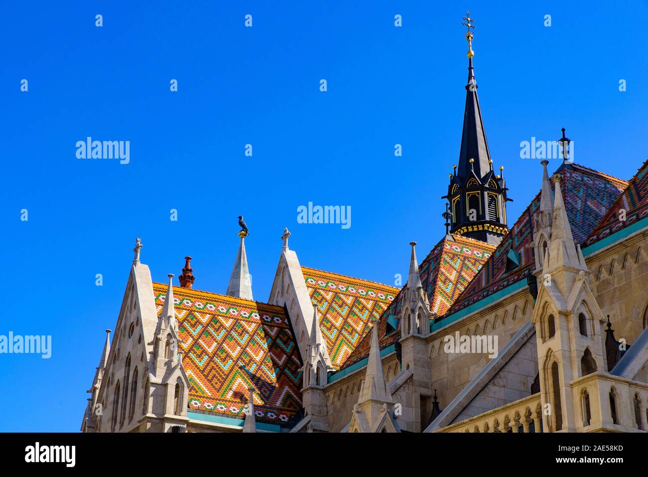 La Chiesa di San Mattia, una chiesa cattolica trova nella Santa Trinità Square, il Buda Castle District, Budapest, Ungheria Foto Stock