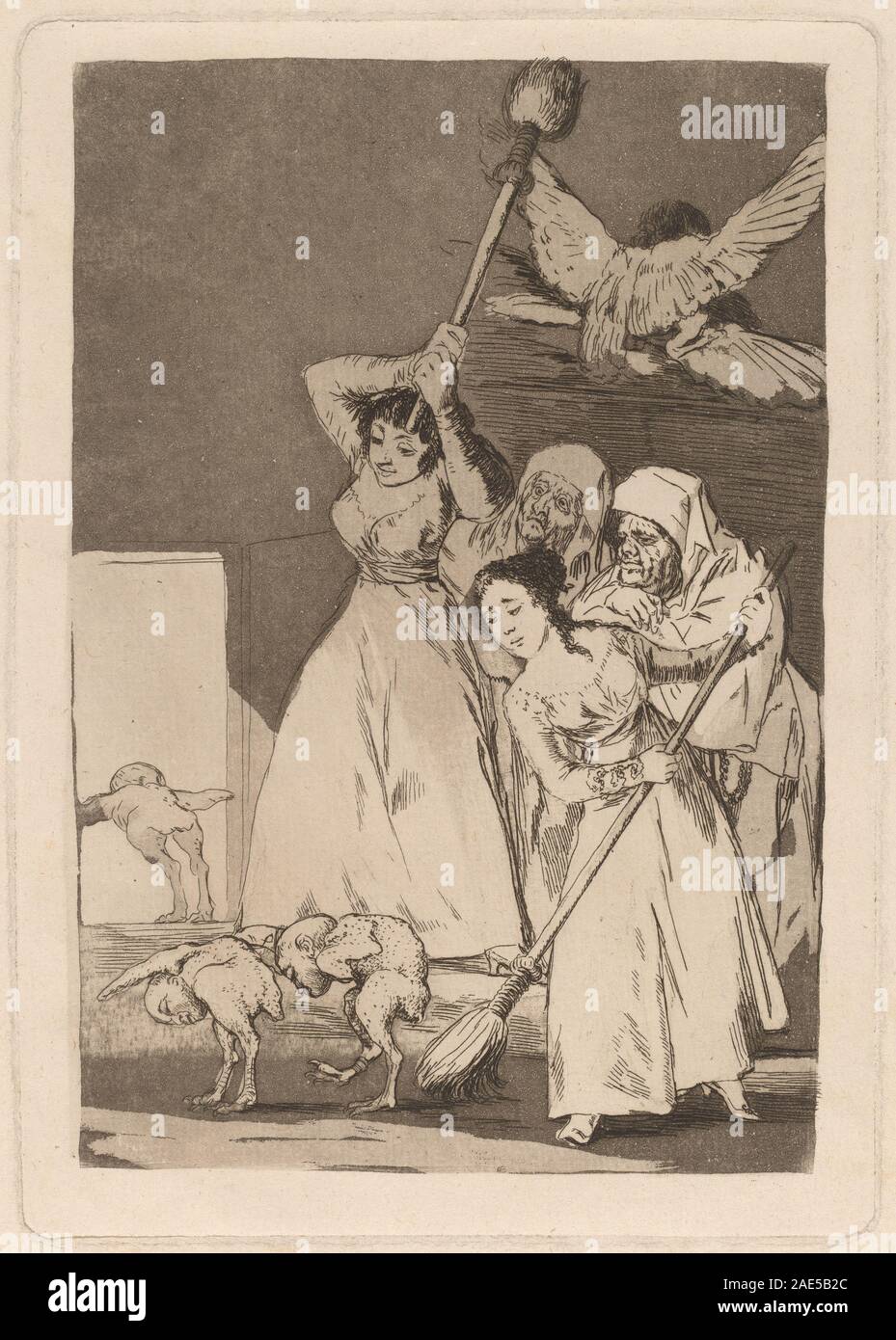 Ya van desplumados (ci vanno presentate spennate); 1797/1798 Francisco de Goya, Ya van desplumados (ci vanno presentate spennate), 1797-1798 Foto Stock