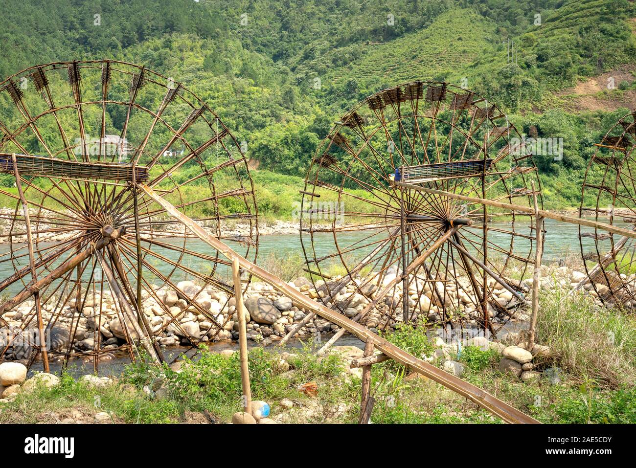 Pu Luong ruota di acqua sul flusso, Thanh Hoa in Vietnam Foto Stock