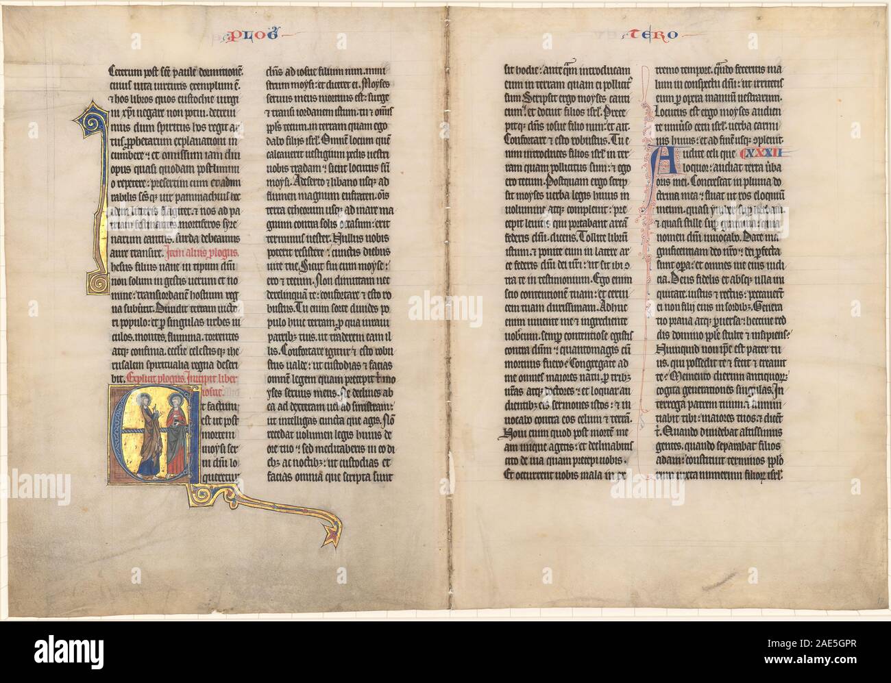 Joshua davanti al Signore; circa 1270 data francese del secolo XIII, Giosuè davanti al Signore, c 1270 Foto Stock