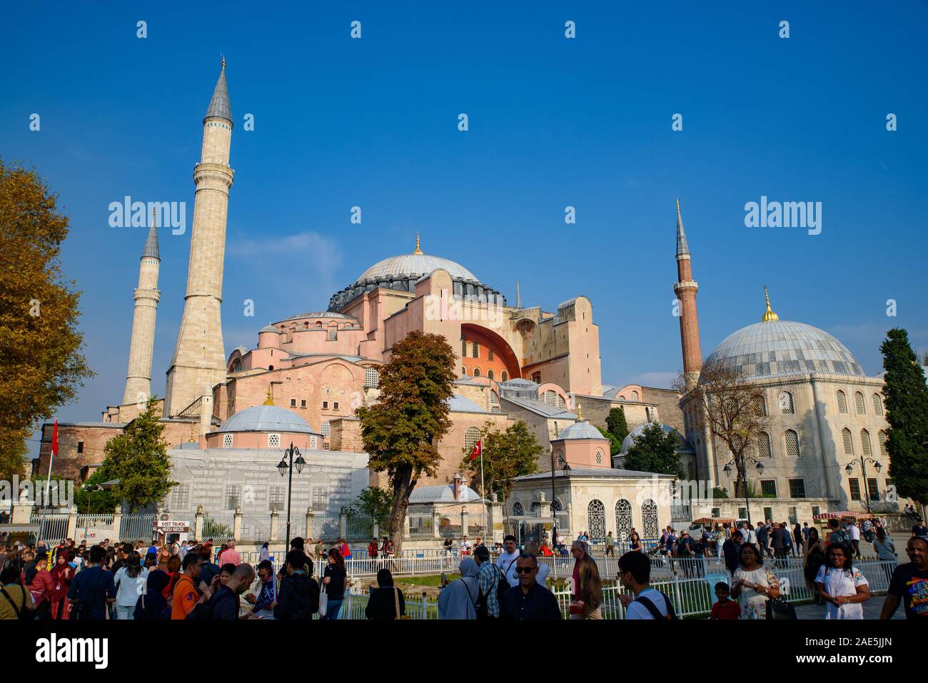 Hagia Sophia, ex cattedrale ortodossa e Ottoman Imperial moschea, ad Istanbul in Turchia Foto Stock