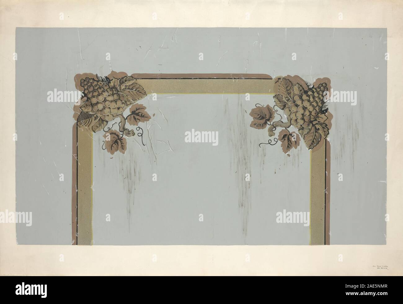 Un paralume per finestre creato da Gene Luedke e George Beyer tra il 1935 e il 1942, che mostra un rullo in tessuto, bulloneria di montaggio e design funzionale per il controllo della luce negli interni domestici. Foto Stock