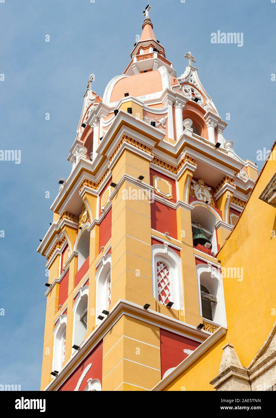 La cattedrale di Cartagena, ufficialmente la Cattedrale Metropolitana Basilica di Santa Caterina di Alessandria nella città vecchia a Cartagena, Colombia. Foto Stock