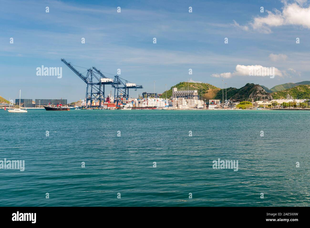Il porto di Santa Marta, Colombia. Foto Stock