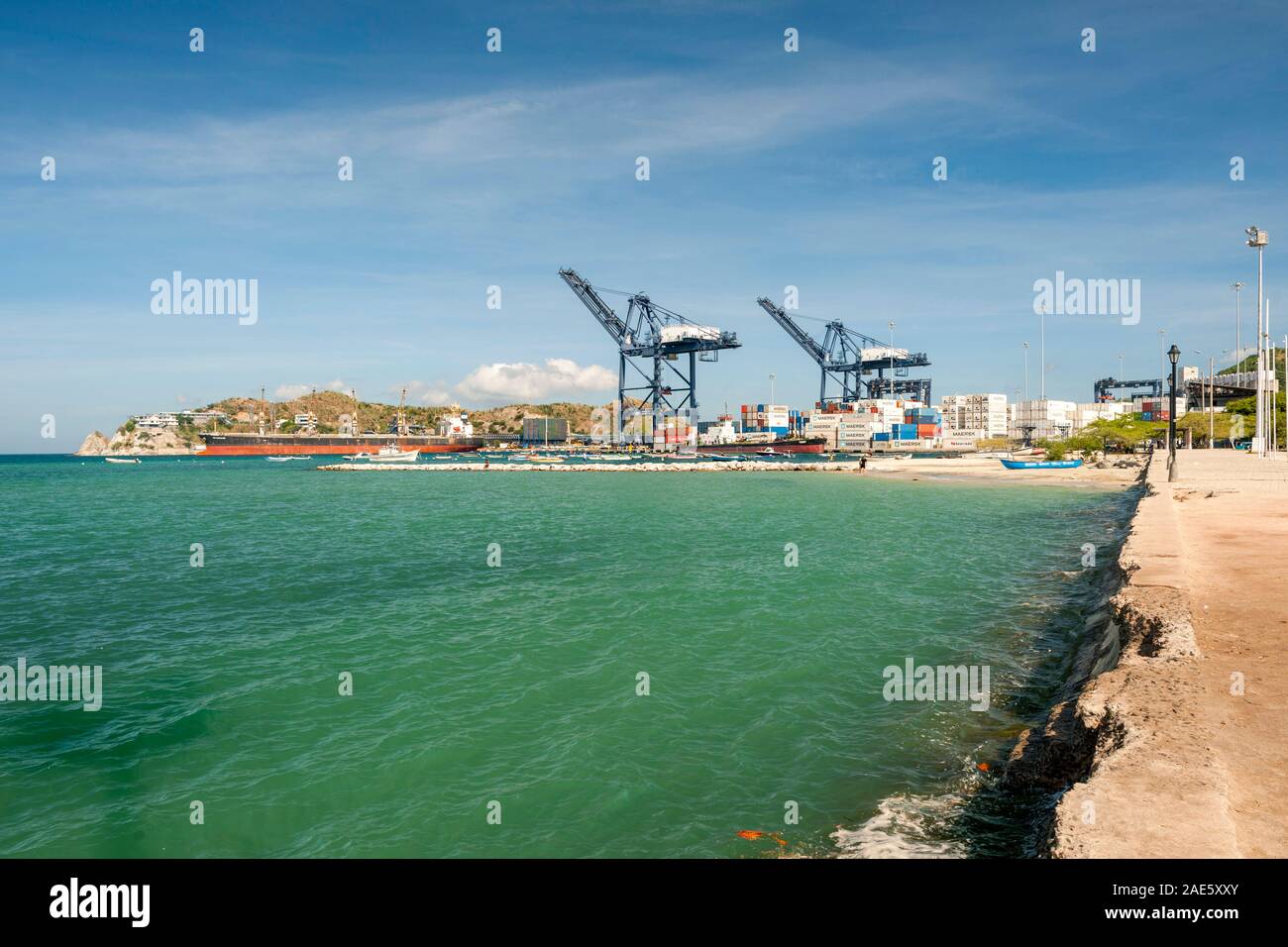 Il porto di Santa Marta, Colombia. Foto Stock