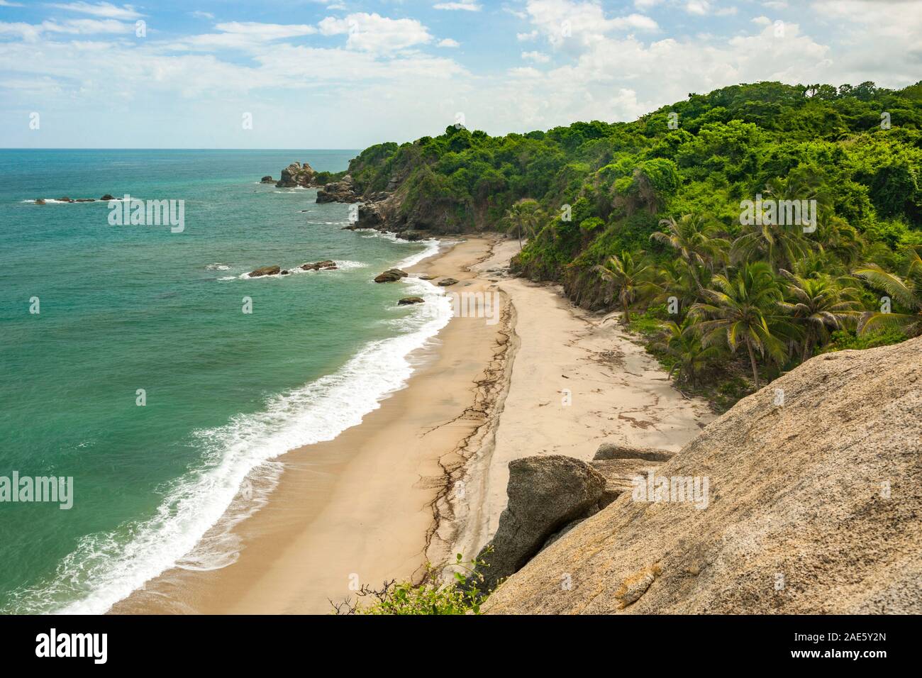 Paesaggio PAESAGGIO nel Parco Nazionale Tayrona vicino a Santa Marta in Colombia. Foto Stock