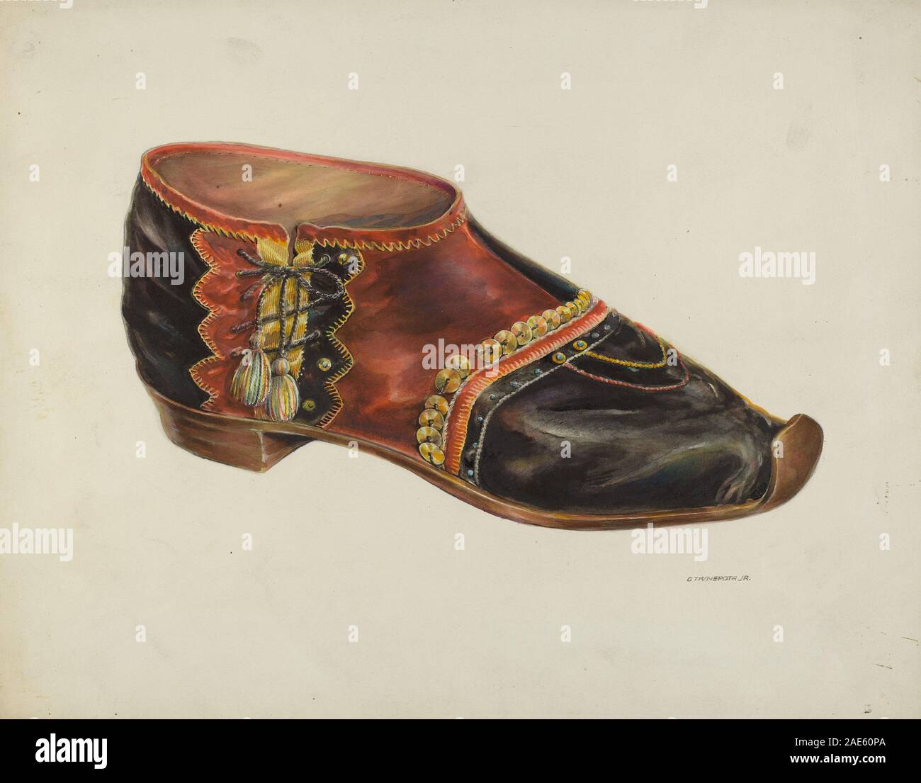 Scarpa di velluto; c. 1937 Gerald Transpota, velluto scarpa, c 1937 Foto Stock