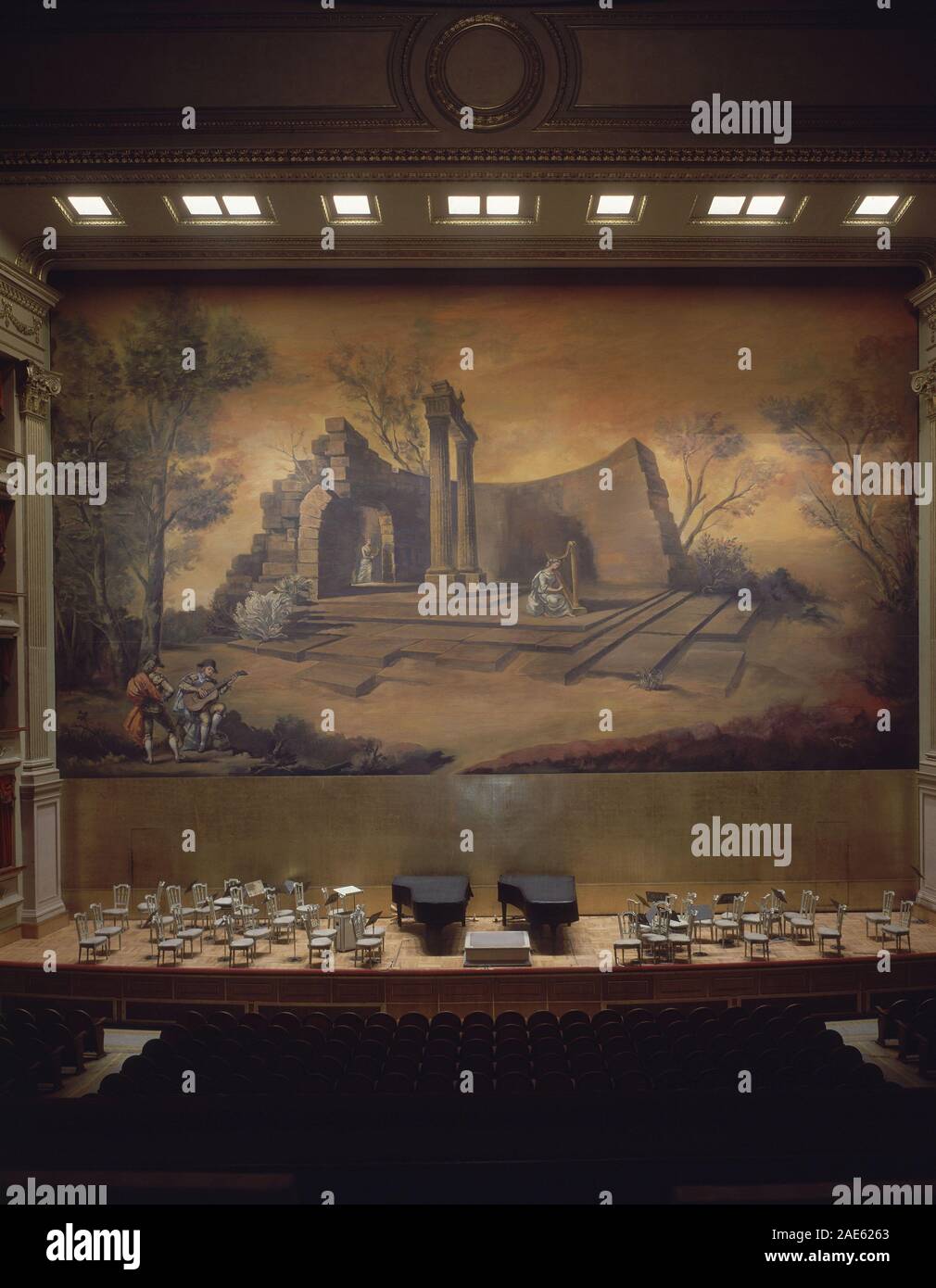 ESCENARIO DEL TEATRO REALE. Autore: MORALES J A. Posizione: HOFTHEATER, KOENIGLICHES. MADRID. Spagna. Foto Stock