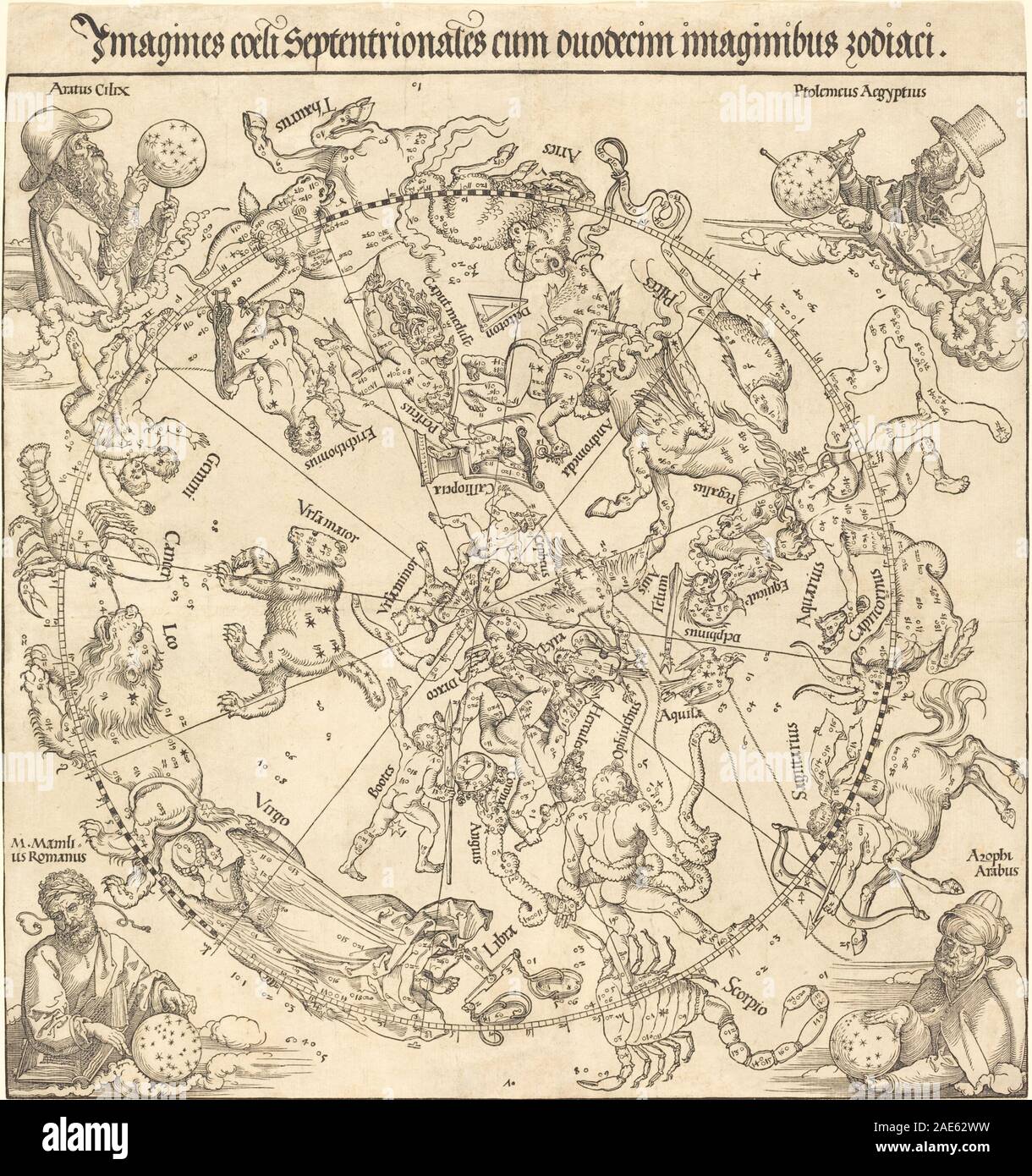 Il Nord Emisfero celeste; 1515data Albrecht Dürer, Il Nord Emisfero celeste, 1515 Foto Stock