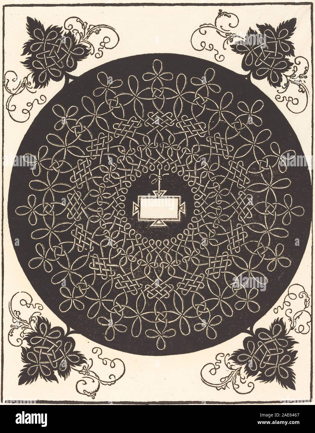 Disegno di Albrecht Dürer, probabilmente 1506-1507, intitolato "il secondo nodo" con una tavoletta oblunga. Il lavoro mostra un complesso disegno di nodi, un preciso lavoro di linea e lo studio delle forme geometriche nell'arte europea del XVI secolo. Foto Stock