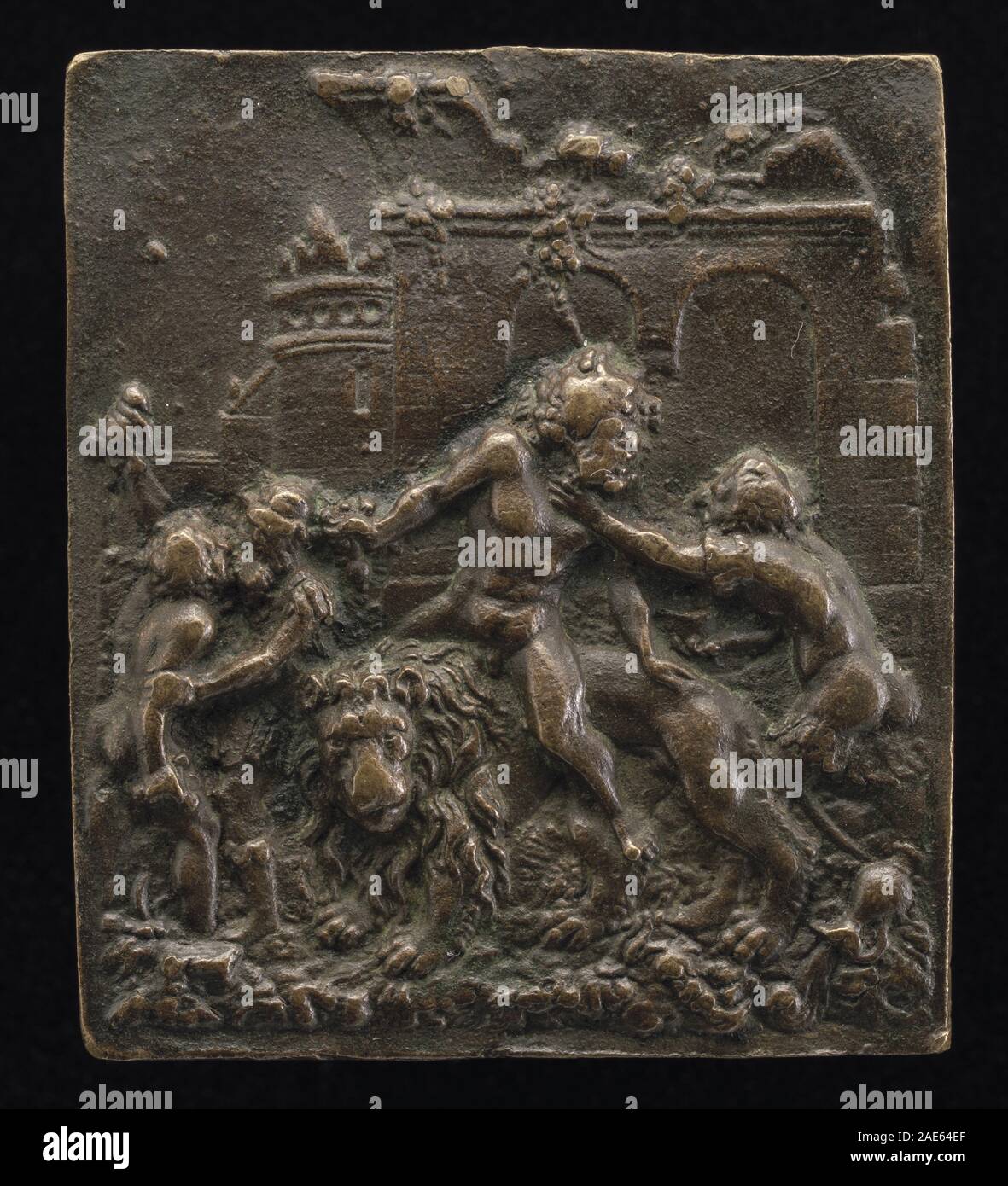 Un'opera d'arte tedesca del XVI secolo raffigurante una scena allegorica, illustrando figure simboliche, elementi narrativi e struttura compositiva comune nell'arte allegorica rinascimentale. Foto Stock