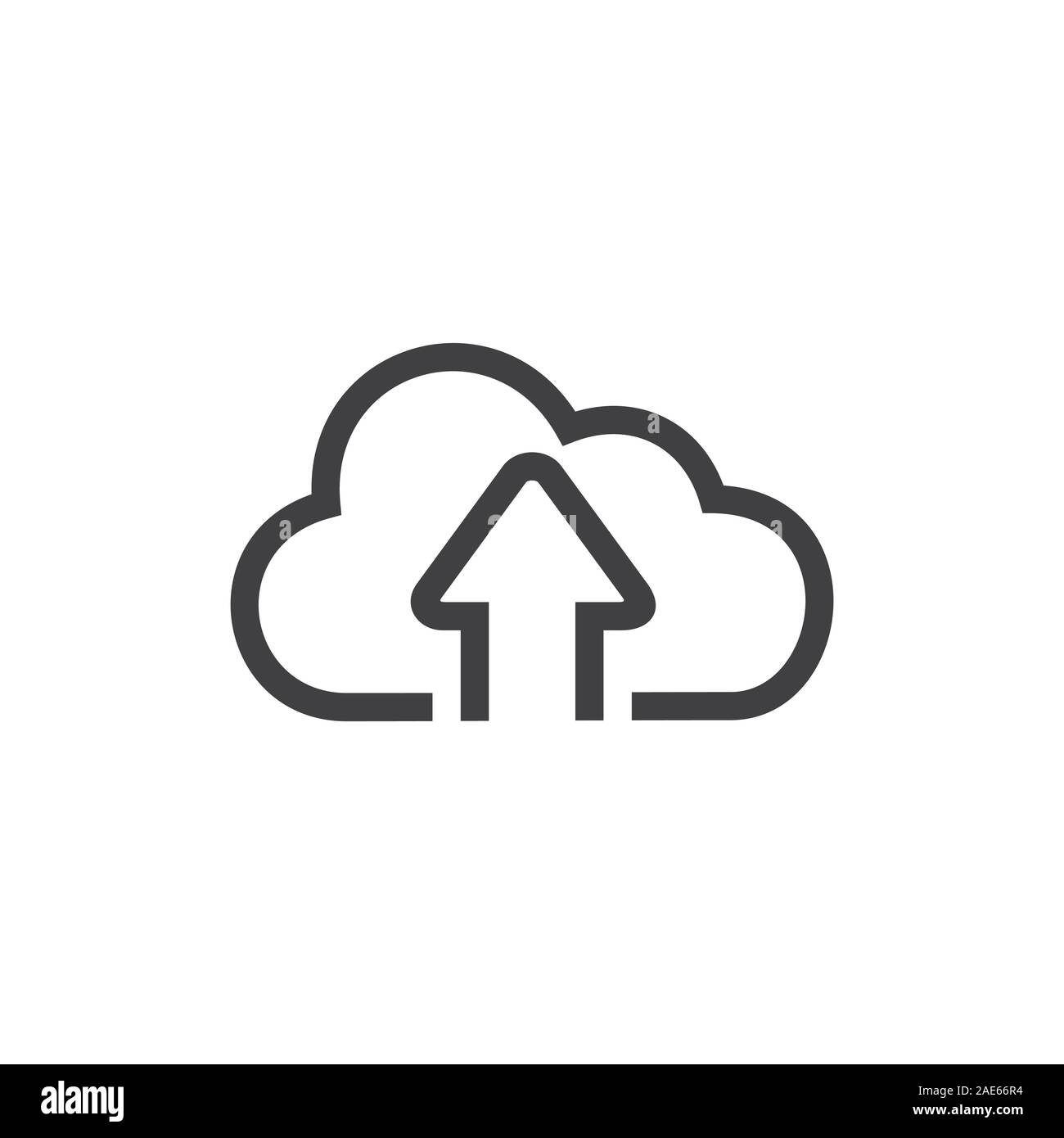 Freccia su cloud pulire geometrica del vettore di simbolo Illustrazione Vettoriale