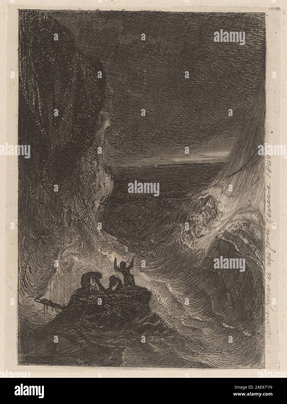Naufragio; 1840data Alexandre Calame, naufragio, 1840 Foto Stock