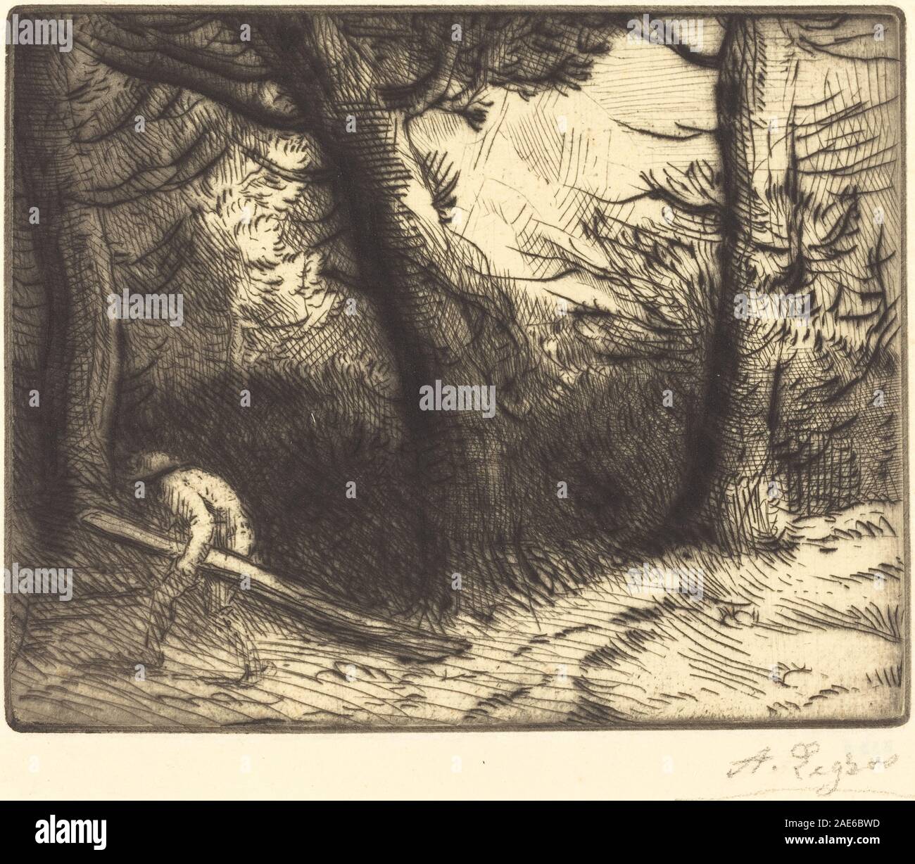 Bordo di una foresta in Borgogna (Onu coin de foret en Bourgogne) Alphonse Legros, bordo di una foresta in Borgogna (Onu coin de foret en Bourgogne) Foto Stock