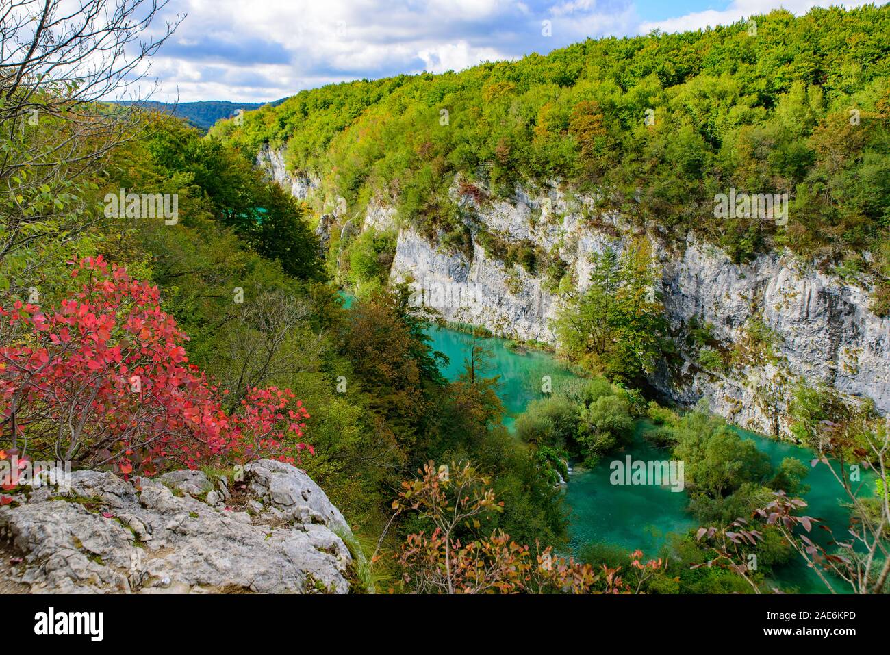 Laghi inferiori canyon del Parco Nazionale dei Laghi di Plitvice (Plitvička jezera), un parco nazionale in Croazia Foto Stock