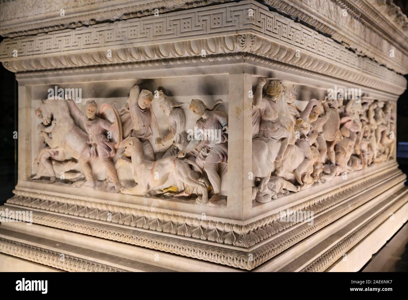 Alexander sarcofago nel Museo Archeologico di Istanbul, la città di Istanbul, Turchia Foto Stock